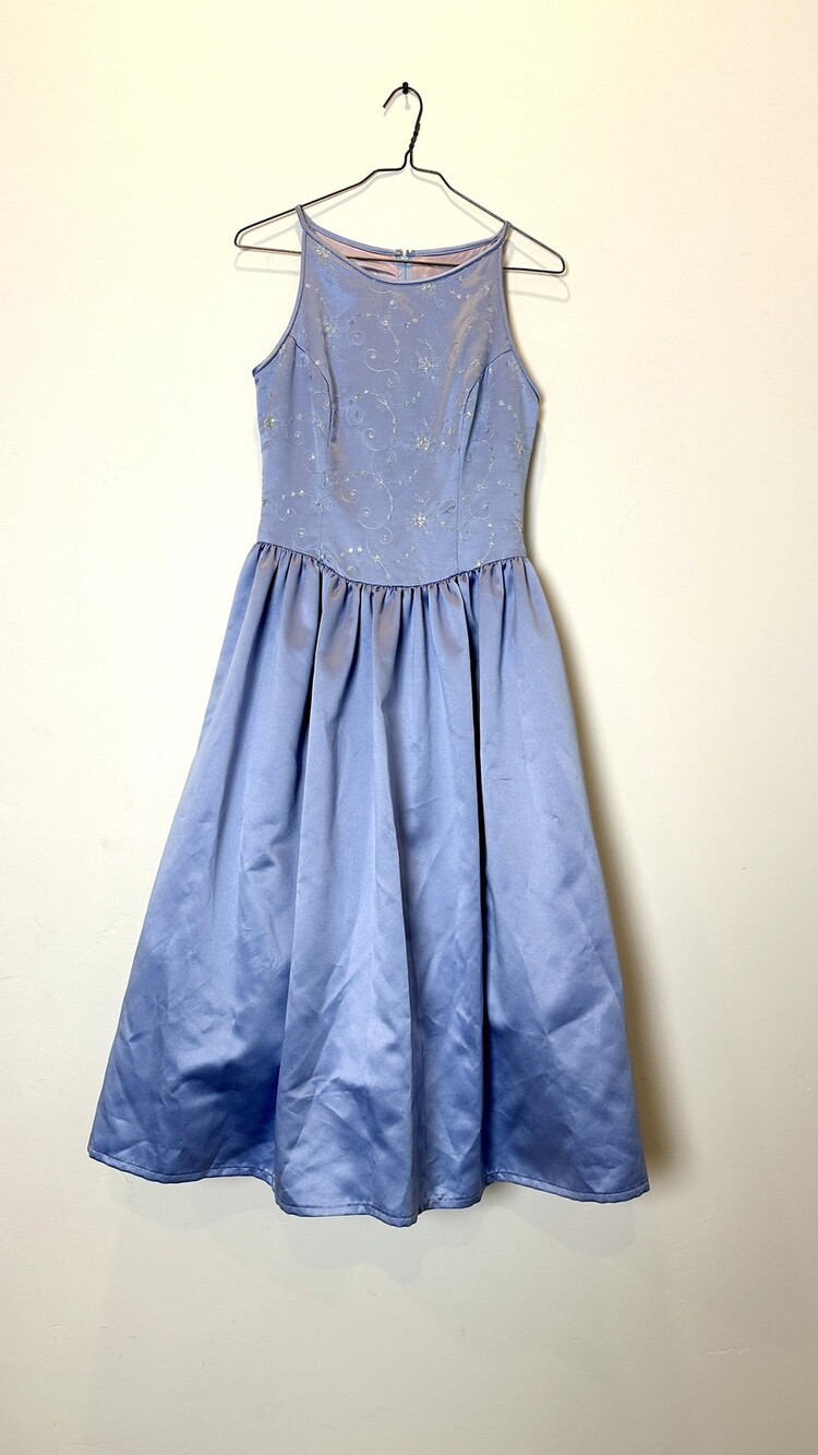 Vintage Jessica McClintock Gunne Sax Dress Womens 7/8 Sequin Floral Formal 90s